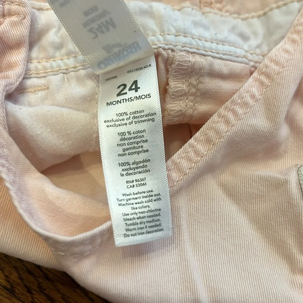 OSHKOSH B’GOSH HEART POCKET PINK OVERALLS SIZE 24M